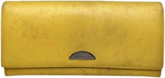 Dior Pre-owned Vintage Portemonnee - Dames - Vintage Accessoires - Geel - ONE Size - Leer - Vintage