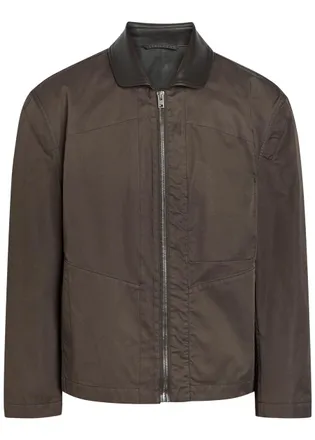 Christophe Lemaire Leather-collar Cotton Jacket - Brown - L
