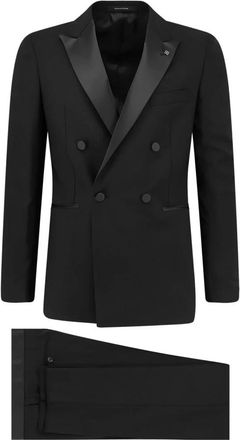 Tagliatore Diona Double-Breasted Pak - Heren - Business pakken - Zwart - L - Wol - Kostuums