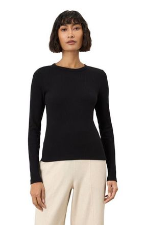 Pact Perfect Rib Crewneck Layering Long Sleeve Tee Made With Organic Cotton in Black at Nordstrom, Size Xx-Large