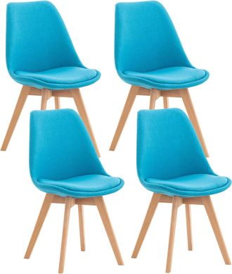 Clp Clp - Set De 4 Sillas De Comedor Linares Turquesa Tela