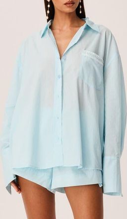 SNDYS Amren Cotton Shirt in Light Blue at Nordstrom, Size X-Small