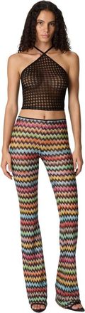 Missoni Top In Lam&eacute; Viscose With Raschel Workmanship And Halter Neckline in Black at Nordstrom, Size 38 It