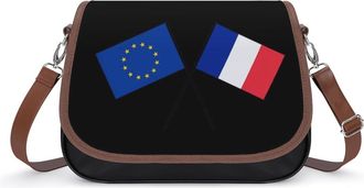 Generic France Europe EU Flag Small Womens Crossbody Bags Shoulder Handbag with Adjustable Strap for Travel