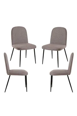 Regalos Miguel Packs Sillas Comedor - Pack 4 Sillas Libry Tela - Gris