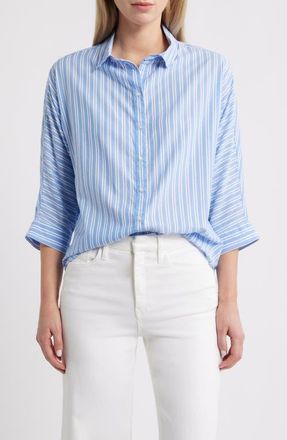 Beach Lunch Lounge Wells Stripe Shirt in Magic Blue at Nordstrom, Size X-Small