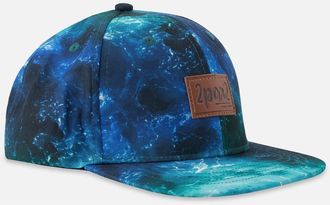Deux par Deux Flat Brim Wave Print Cap in Blue Wave Print at Nordstrom, Size 12-24 M