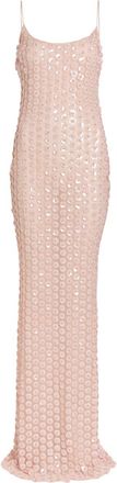 New Arrivals Isis Floral-appliqu&eacute;d Tulle Maxi Dress - Light Pink - 38 (UK10 / S)
