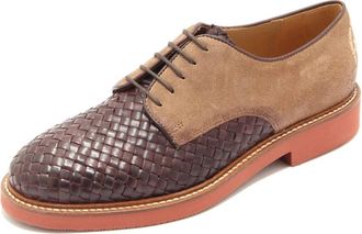 La Martina Bruine leren veterschoenen - Heren - Veterschoenen - Bruin - 39 EU - Leer - Schoenen