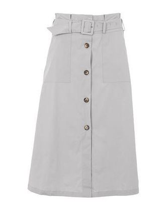 8 by YOOX COTTON BLEND TWILL FULL-BUTTON A-LINE UTILITY SKIRT
