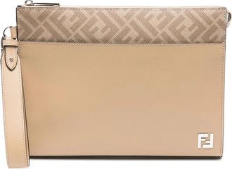 Fendi FF-motif Leather Clutch Bag