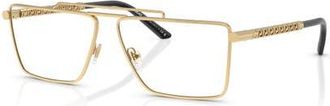 Versace 59mm Rectangle optical glasses in Gold at Nordstrom