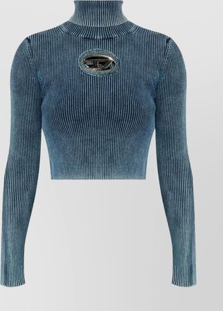 Diesel cropped turtleneck sweater ribbed texture