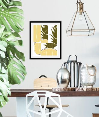 Queence Bild »Pineapple« Abstrakt Ananas Essen Kunst Lebensmittel Obst Obst Bilder 1 Stk. tlg. gerahmt