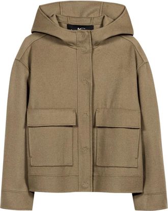 Luisa Cerano Jassen, Dames, Beige, S, Wol, Doubleface Jas met Capuchon