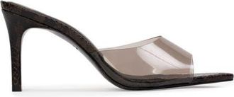Black Suede Studio Belle Snake Mule in Brown Snake Leather at Nordstrom, Size 38.5