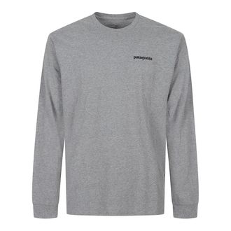Patagonia P-6 Logo Long Sleeve Responsibili-Tee - male - Patagonia - Tops - Gray - XL - Sport