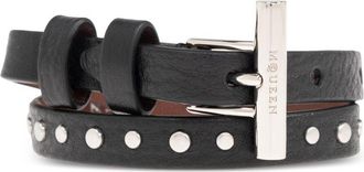 Alexander McQueen Bracciale in pelle - Argento