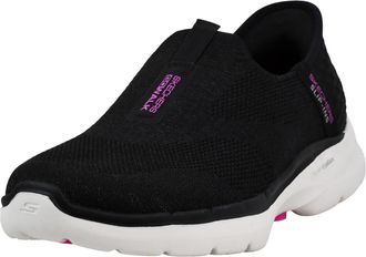 Skechers Womens Go Walk 6-Fabulous View Hands Free Slip-in Sneaker, black pink, 3 UK