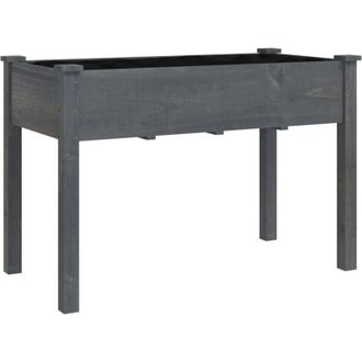 vidaXL Planter with Liner Grey 118x59x76 cm Solid Wood Fir vidaXL