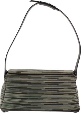 Herm&egrave;s Black Green Vibrato Leather Leather Shoulder Bag (Pre-Owned)