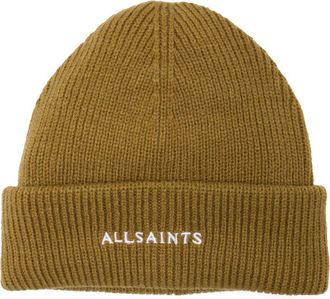 AllSaints Classic Logo Beanie in Khaki at Nordstrom Rack