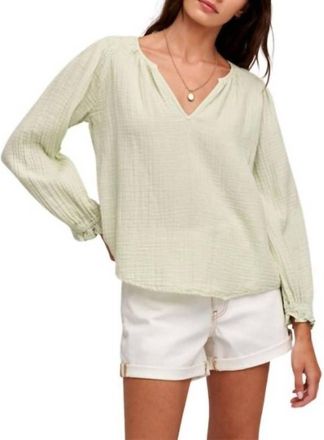 Velvet Antonia Cotton Gauze Blouse In Kiwi