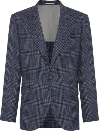 Brunello Cucinelli Blazer Principe di Galles - Blu