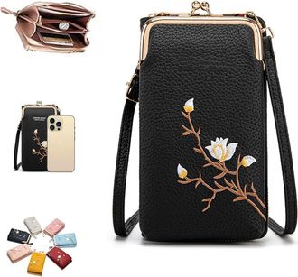 Generic Shamfreshen Women Sling Cross-Body Wallet,Desirablte Crossbody Wallet with Mobile Cell Phone Holder,Multiple Compartments Crossbody Phone Bag for Wome