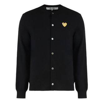 Comme Des Garçons Cardigans, female, Black, Size: XS Round Neck Cardigan