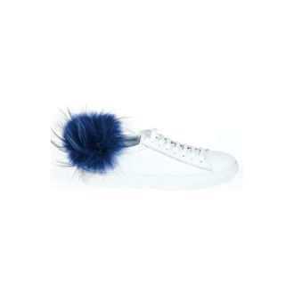 Mr & Mrs Italy Sneakers Ponpon con Tacco in Pelliccia - - Shoes - Donna - Bianco - 41 EU