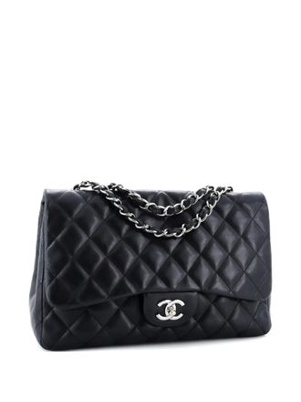 Chanel Classic Single Flap Bag Quilted Lambskin Jumbo shoulder bag - Zwart