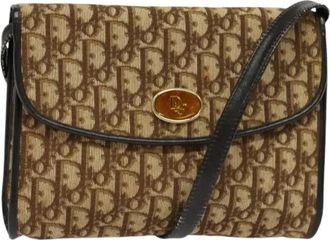 Dior Pre-owned Trotter Canvas Schoudertas - Dames - Vintage Schoudertas - Bruin - ONE Size - Vintage