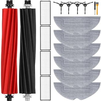 OEM 18 Piezas De Repuesto Compatibles Con El Robot Aspirador Roborock S8/s8 Plus: 2 Cepillos Principales, 4 Cepillos Laterales, 4 Filtros Hepa Y 6 Pa&ntilde;os D