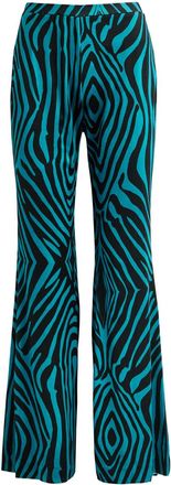 Diane Von Fürstenberg Diane Von Furstenberg Ruthette Printed Flared Velvet Trousers - Blue - S (UK8-10 / S)