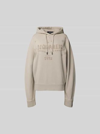 Dsquared2 Oversized Hoodie mit Logo-Print in Ecru, Gr&ouml;&szlig;e XS