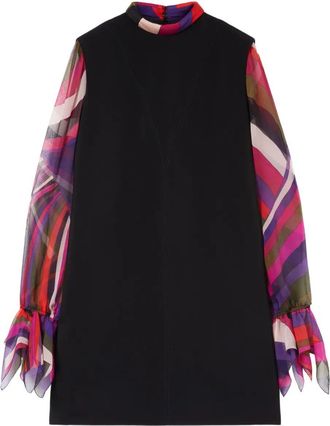 Pucci Abito A Tubino In Heavy Cady Con Maniche Stampate-Donna