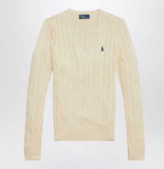 Polo Ralph Lauren Cream Cable-Knit Sweater