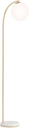 Brightech Luna Drop 75 Modern LED Floor Lamp with Frosted Glass Globe Shade in Brass at Nordstrom