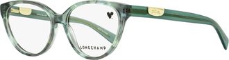 Longchamp Womens Cat Eye Eyeglasses LO2764 410 Textured Azure 53mm