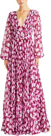 Monique Lhuillier Melanie Chiffon Maxi Dress