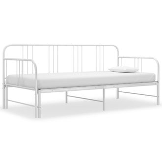 Berkfield Home Pull-out Sofa Bed Frame White Metal 90x200 cm