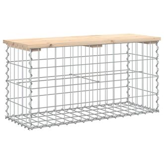 vidaXL Vidaxl - Banco De Jard&iacute;n Dise&ntilde;o Gaviones Madera Maciza Pino 83x31,5x42cm