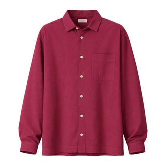Tintoria Mattei Casual Shirts, male, Red, Size: XL Textured Cotton Shirt