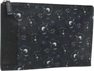 Ferragamo Pre-owned Clutches, female, Black, Size: ONE SIZE Pre-owned Leather Pouch