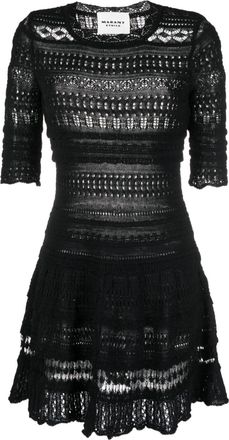 Isabel Marant knitted cotton mini dress - women - Cotton - 38 - Black