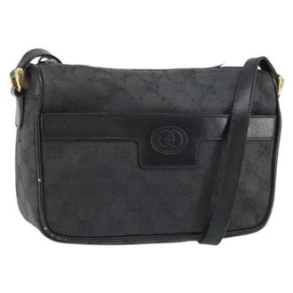 Gucci Pre-owned Canvas Cross Body Tas - Dames - Vintage Schoudertas - Zwart - ONE Size - Vintage