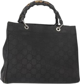 Gucci Pre-owned Handbags, female, Black, Size: ONE SIZE Pre-owned Canvas Handbag