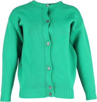 Marni Button-Front Cardigan in Green Viscose
