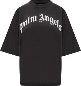Palm Angels Black Logo Crew Neck T-Shirt